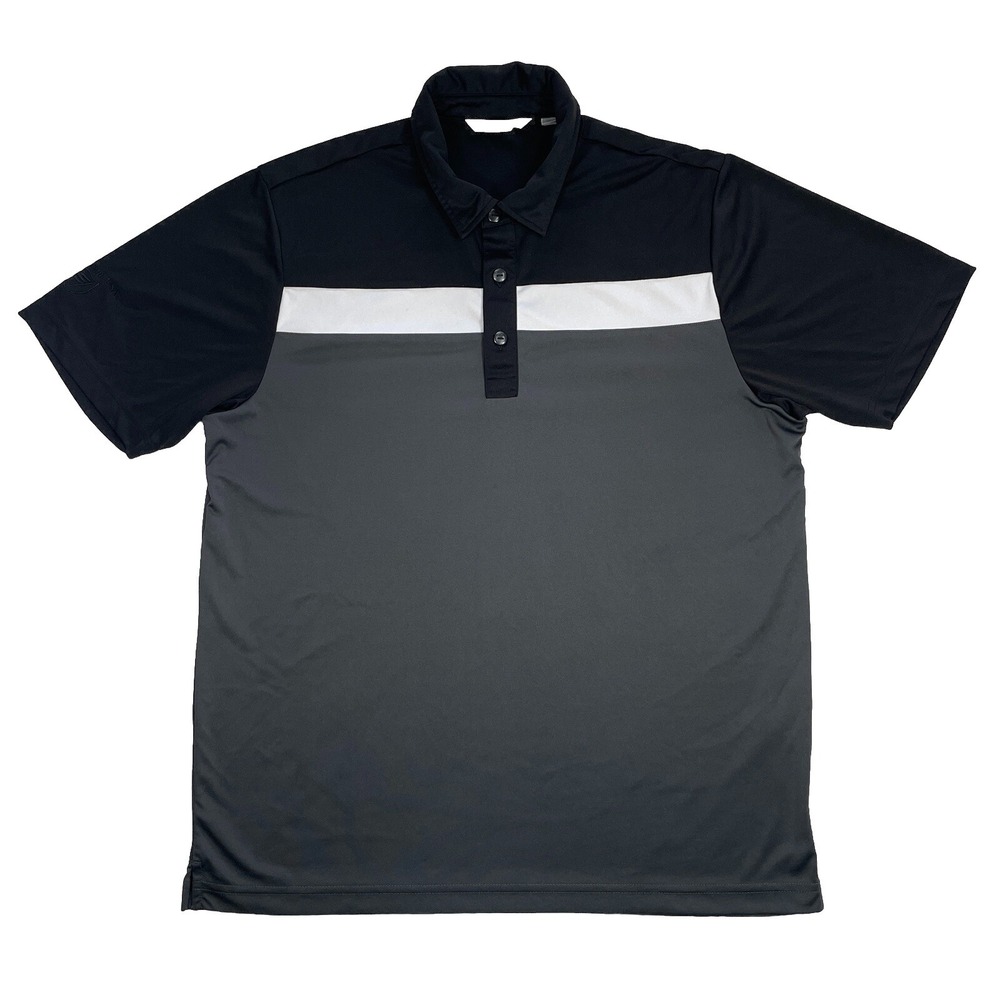 CBUK Cutter & Buck Men's Black/Link Chambers Performance Polyester Polo Large